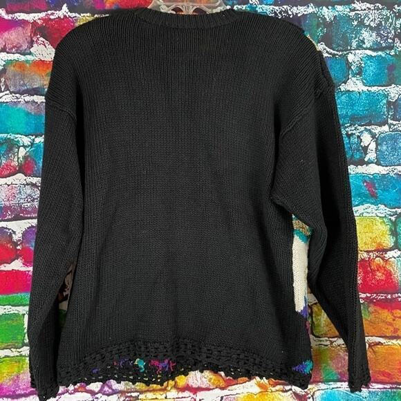 Vintage 1993 Casual Corner Knit Cardigan Sweater Multi Color Gold Tone Buttons S - Picture 6 of 6